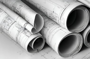 Detailed engineering drawings showing the precise placement of post-tensioning cables within a concrete slab on a construction blueprint.
