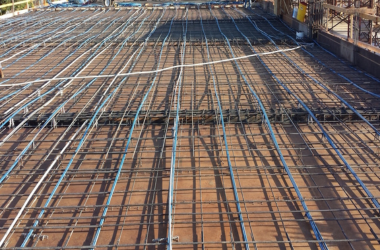 Overview of a construction site with PT USA field services providing on-site post-tensioning support